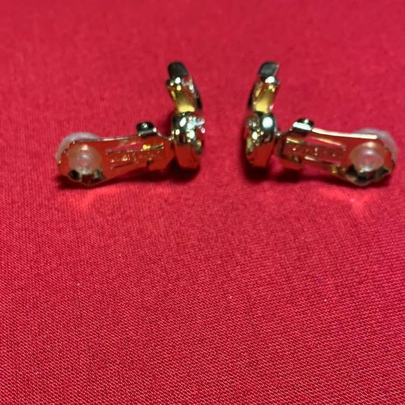 Vintage Dior Gold and Pave’ Crystal Earrings Made in Germany - Picture 8 of 9